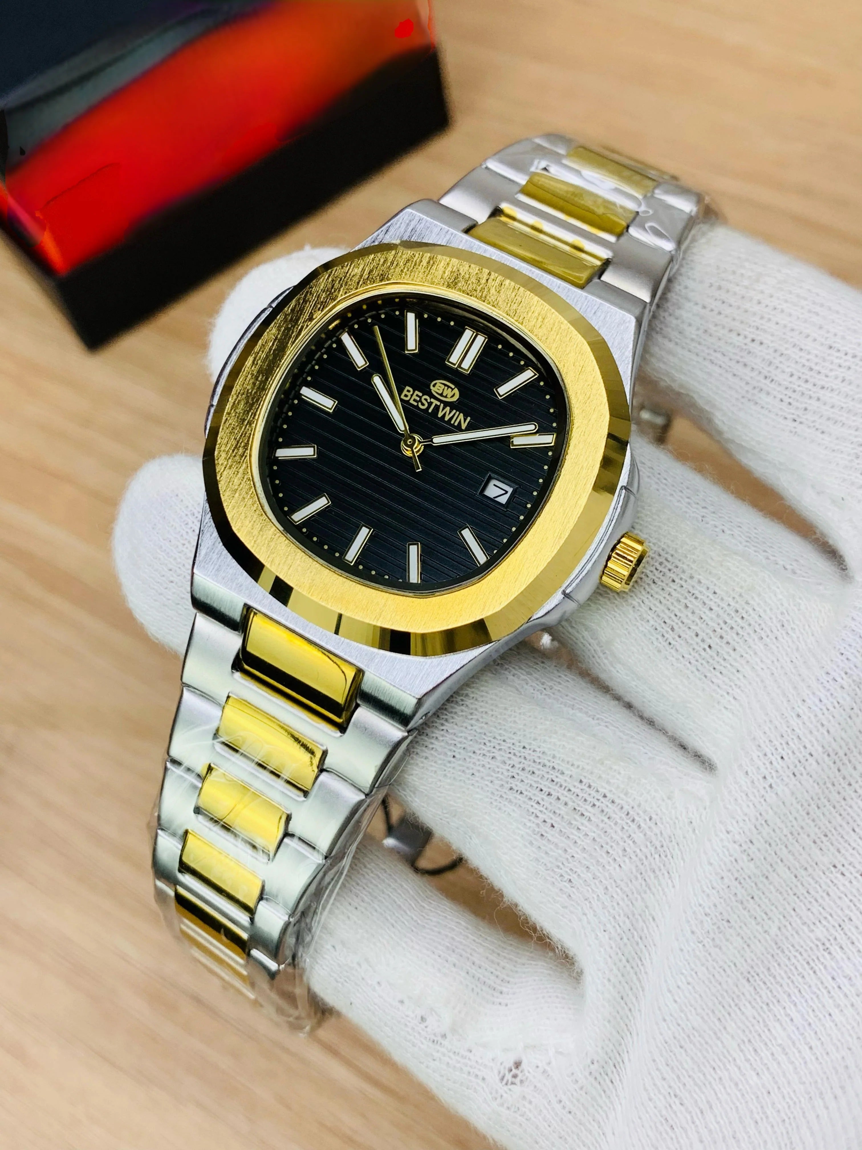 Best Win stain less steel Watch Black Dail-w93