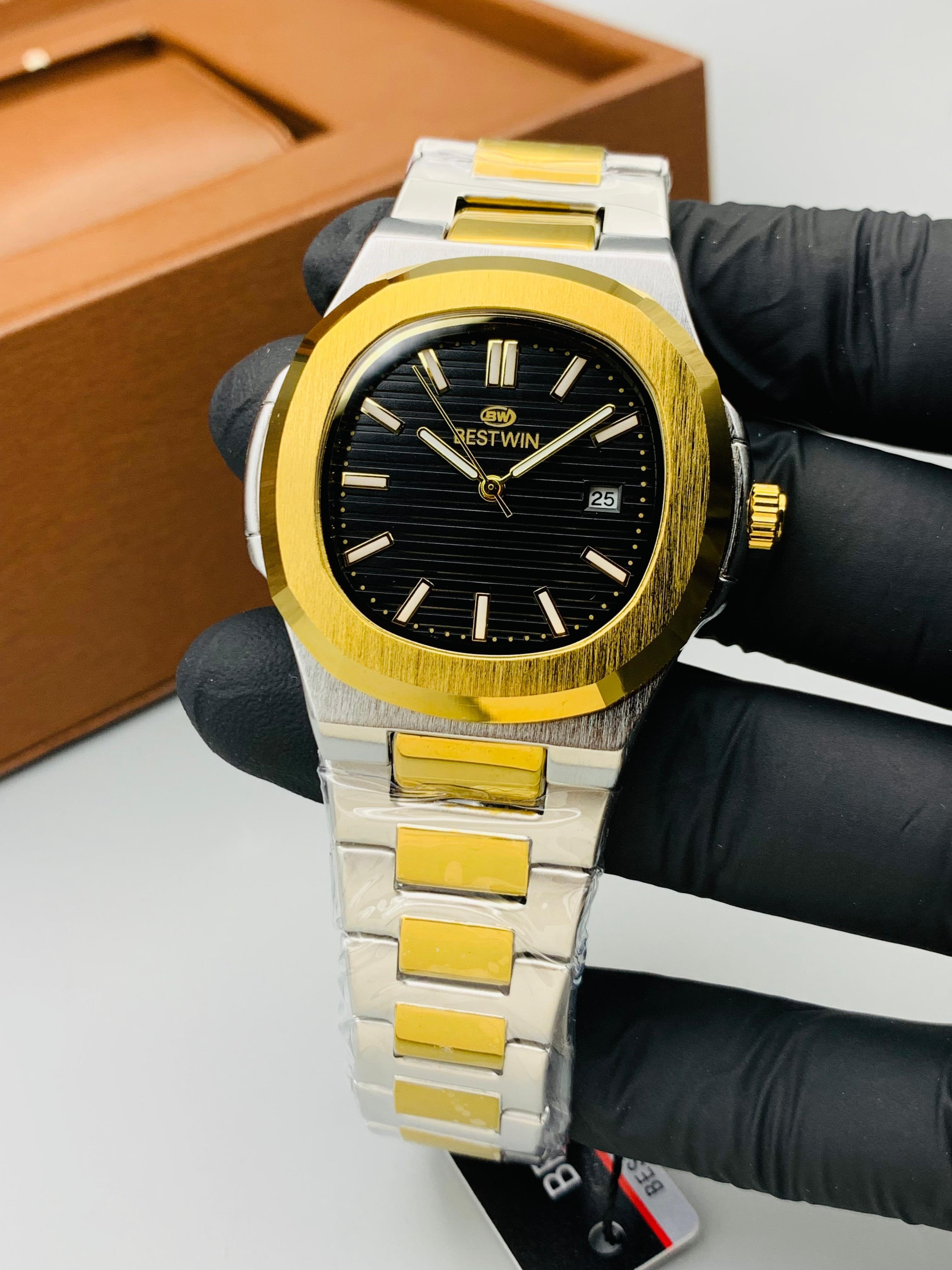 Best Win stain less steel Watch Black Dail-w93