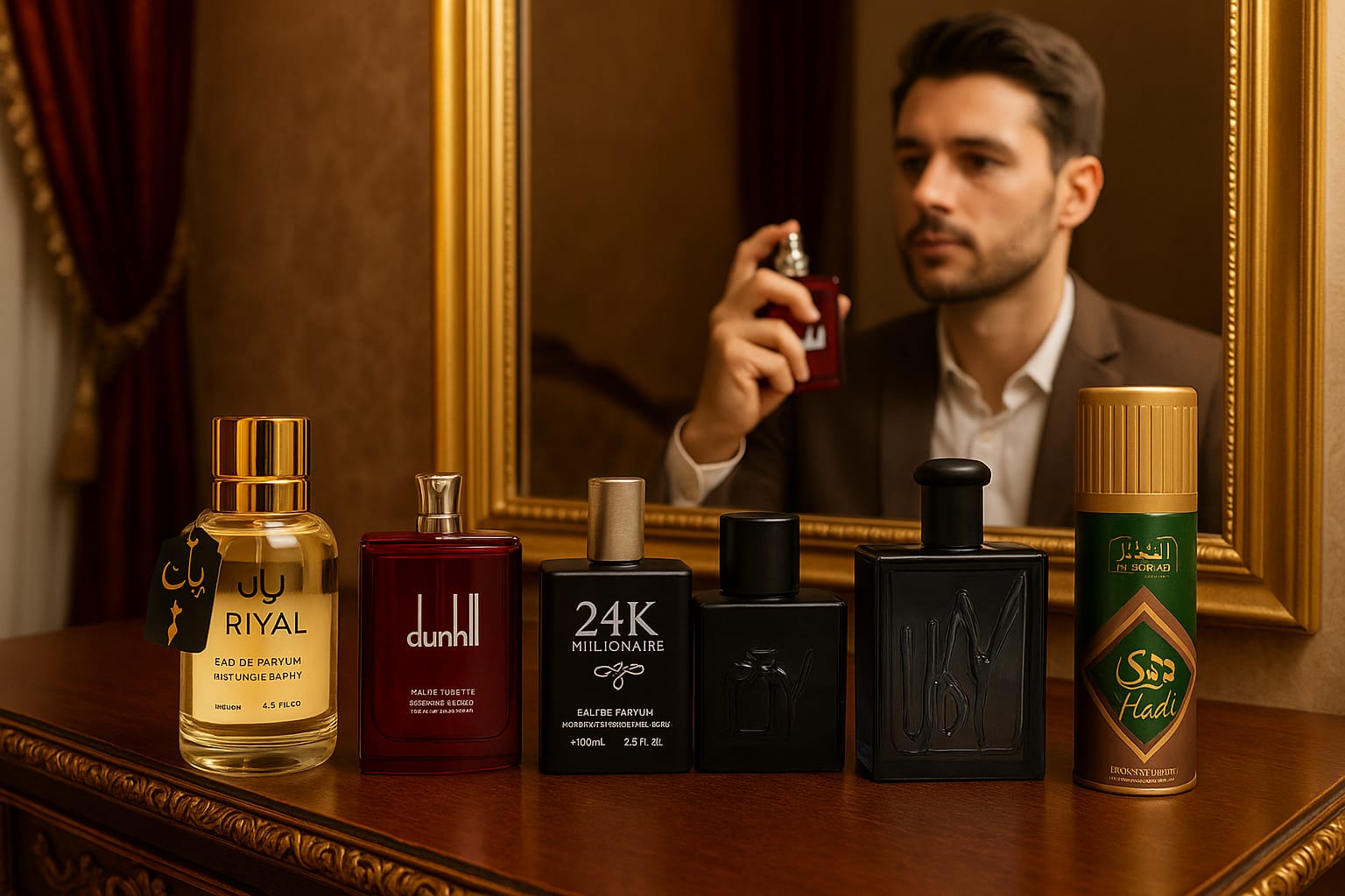 Pack of 4 + Free body spray Hungmah offer 100ML each 24k Dunhill Riyal UDY